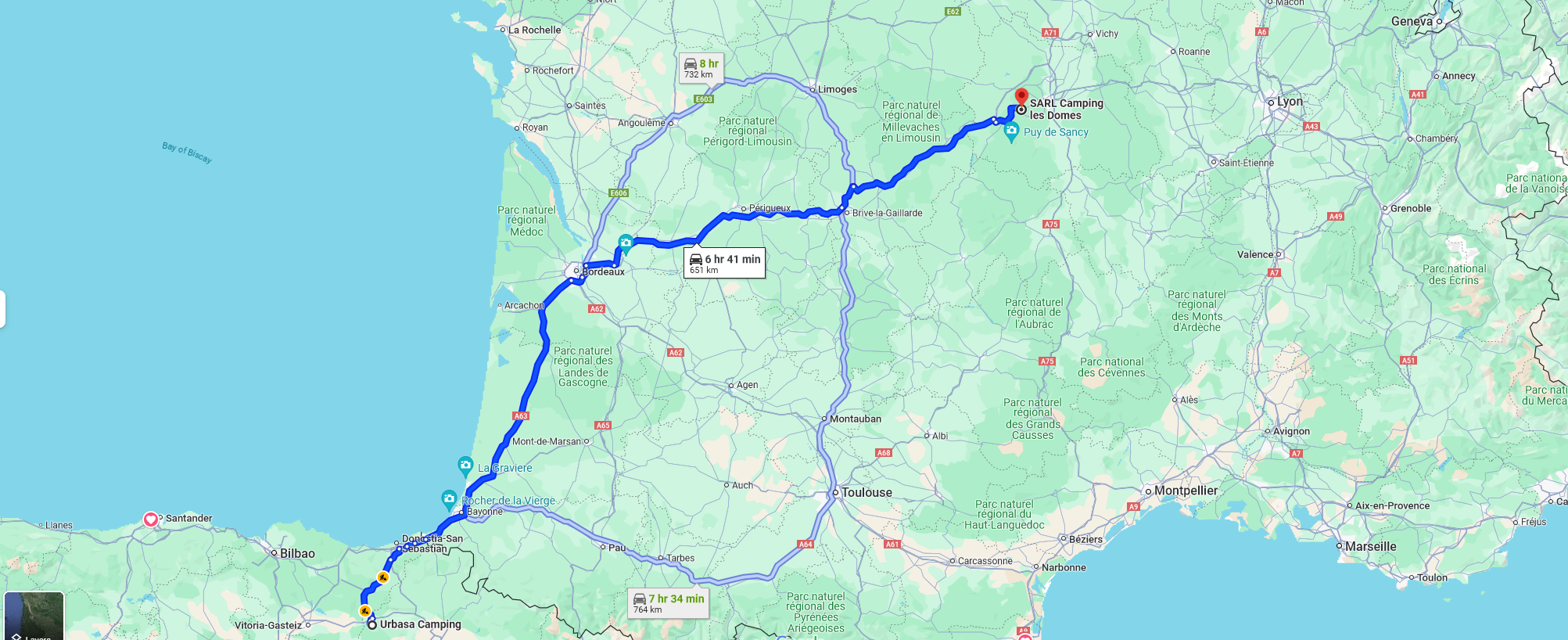 Ruta de Vitoria a Vitoria-Clermont